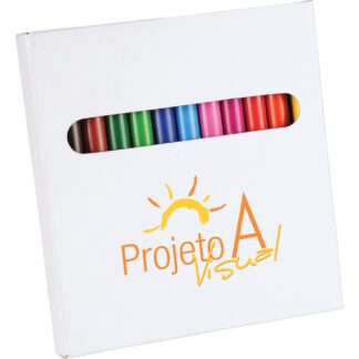 白色 12 支彩色鉛筆套裝白盒