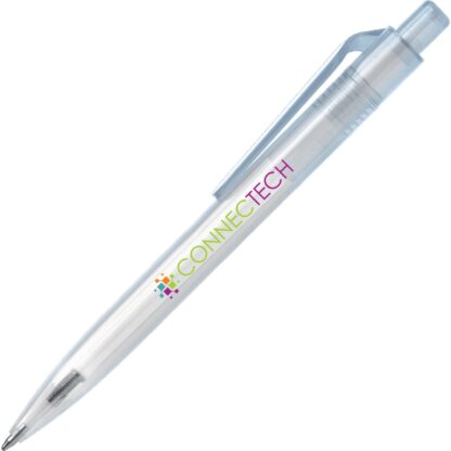 半透明淺藍色 Aqua Click Eco 再生 PET 塑料筆