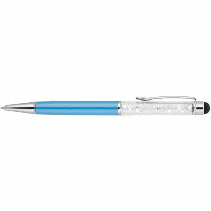 淺藍色/透明圓珠筆和帶寶石的觸控筆