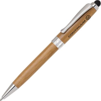 棕褐色/銀色竹製手寫筆