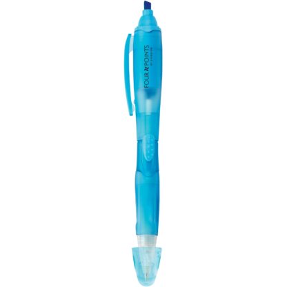 磨砂半透明藍花筆和熒光筆