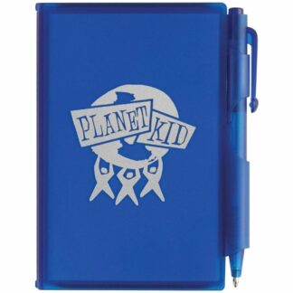 帶筆的藍色組合記事本