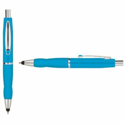 淺藍色圓珠筆和触控筆