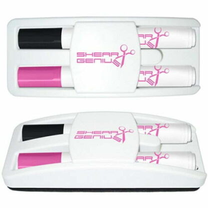 白色/粉色幹擦記號筆和橡皮擦套裝