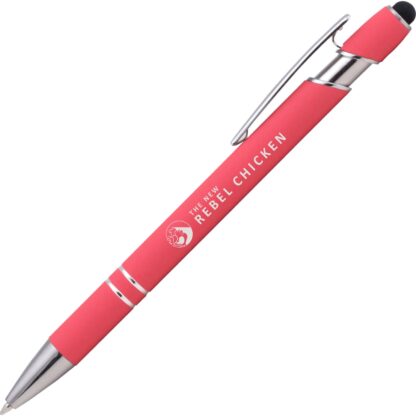 帶手寫筆的粉色橢圓柔和粉彩