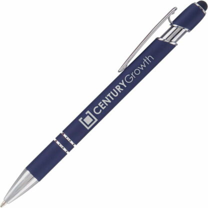 帶觸控筆的海軍藍橢圓軟筆