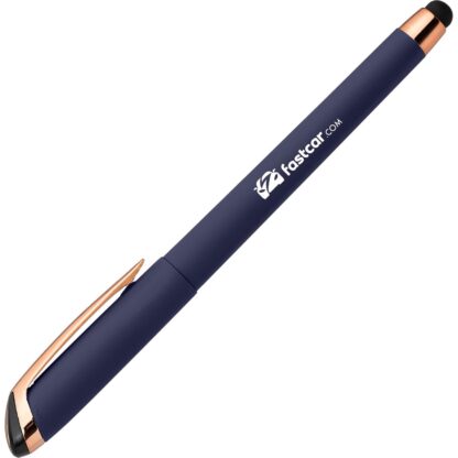 Blue Gazelle Gel Softy Rose Gold Pen with Stylus