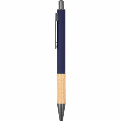 藍色 / 天然 Gosford 青銅色點擊式圓珠筆，帶有竹子口音