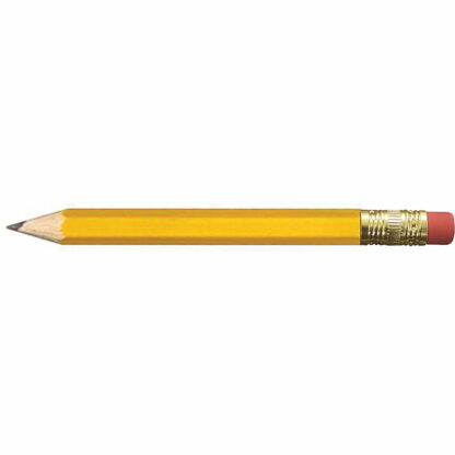 帶橡皮擦的黃色木製六角高爾夫球鉛筆