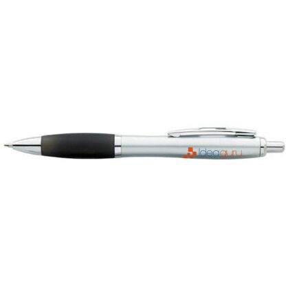 銀色/黑色塑料離子筆，帶可伸縮筆尖