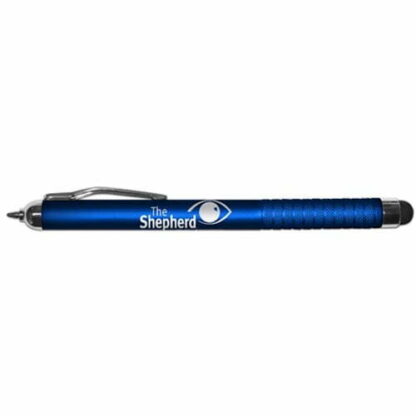 藍色 iWriter Gravity 自動伸縮圓珠筆，帶觸控筆