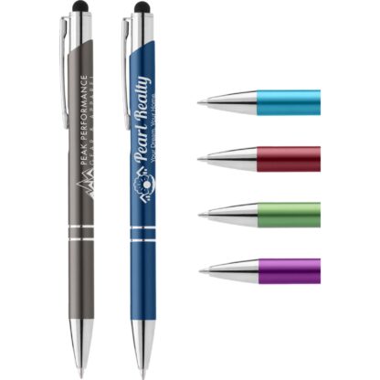 各種顏色的鋁質啞光 Tres-Chic 帶手寫筆頂筆