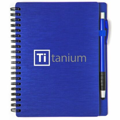 藍色水星筆記本和手寫筆