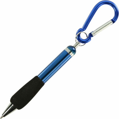 帶登山扣的藍色金屬筆
