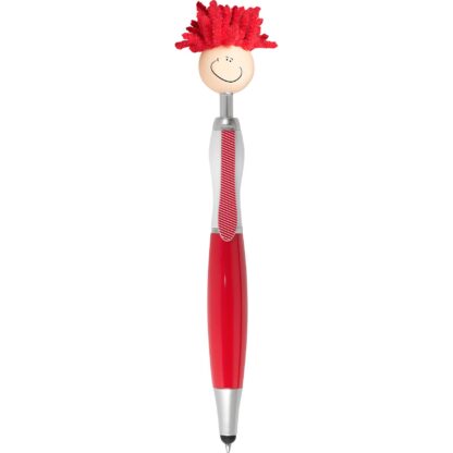 紅/白（淺膚色）MopTopper 屏幕清潔劑，帶觸控筆