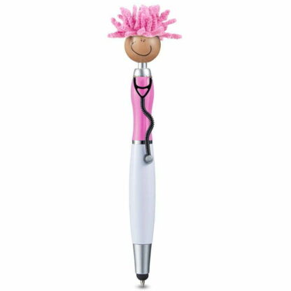 粉色/白色 Motoppper 醫療主題屏幕清潔劑和触控筆