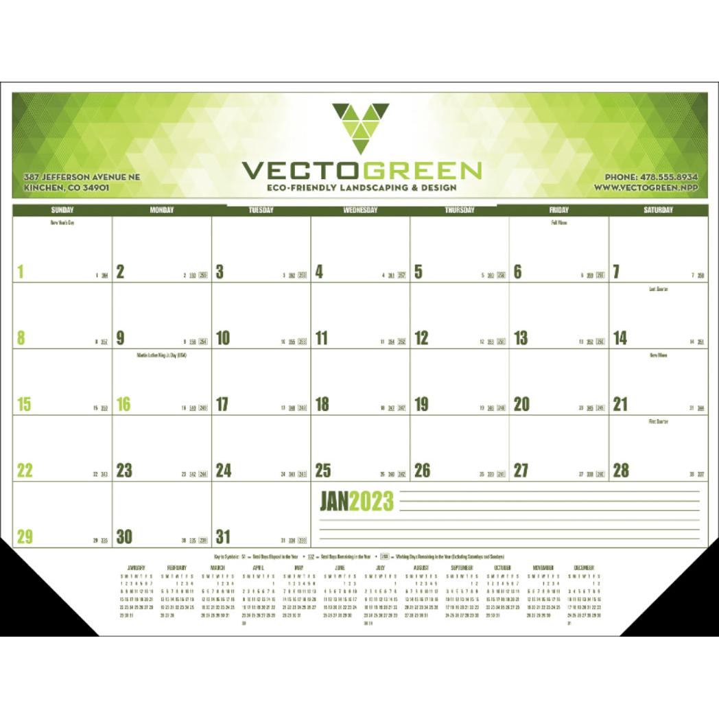 白色多色台墊日曆