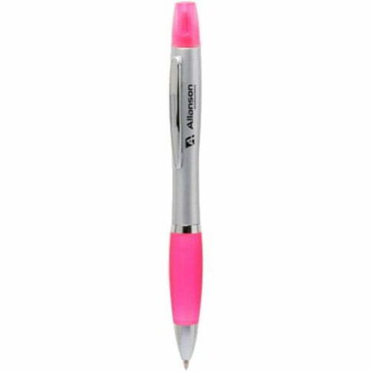 銀色/粉色塑料熒光筆和筆