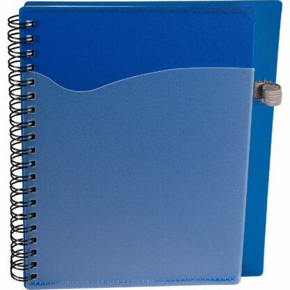 Reflex 藍色 PolyPro 筆記本，帶透明前袋
