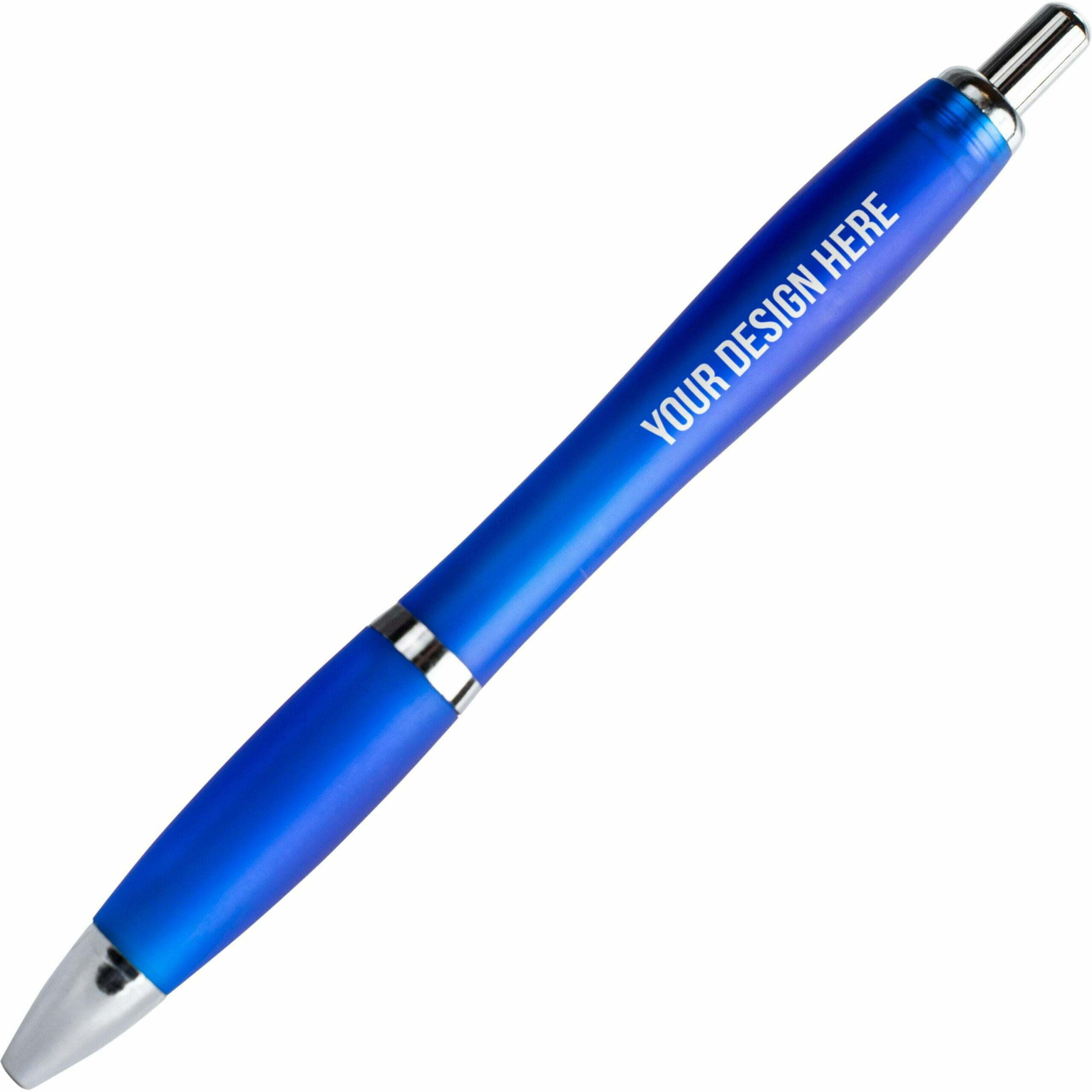 Logo 印刷 Satin 禮品筆 - 59 廣告筆 Satin Pen 非常適合任何企業、學校或有抱負的作家。使用 24 種顏色組合,您可以輕鬆匹配您的徽標。沒有標誌?選擇一個吸引你眼球的組合,比如全粉色、銀色和綠色,或者金屬藍綠色和黑色。 客製 - 59 廣告筆 半透明藍緞筆