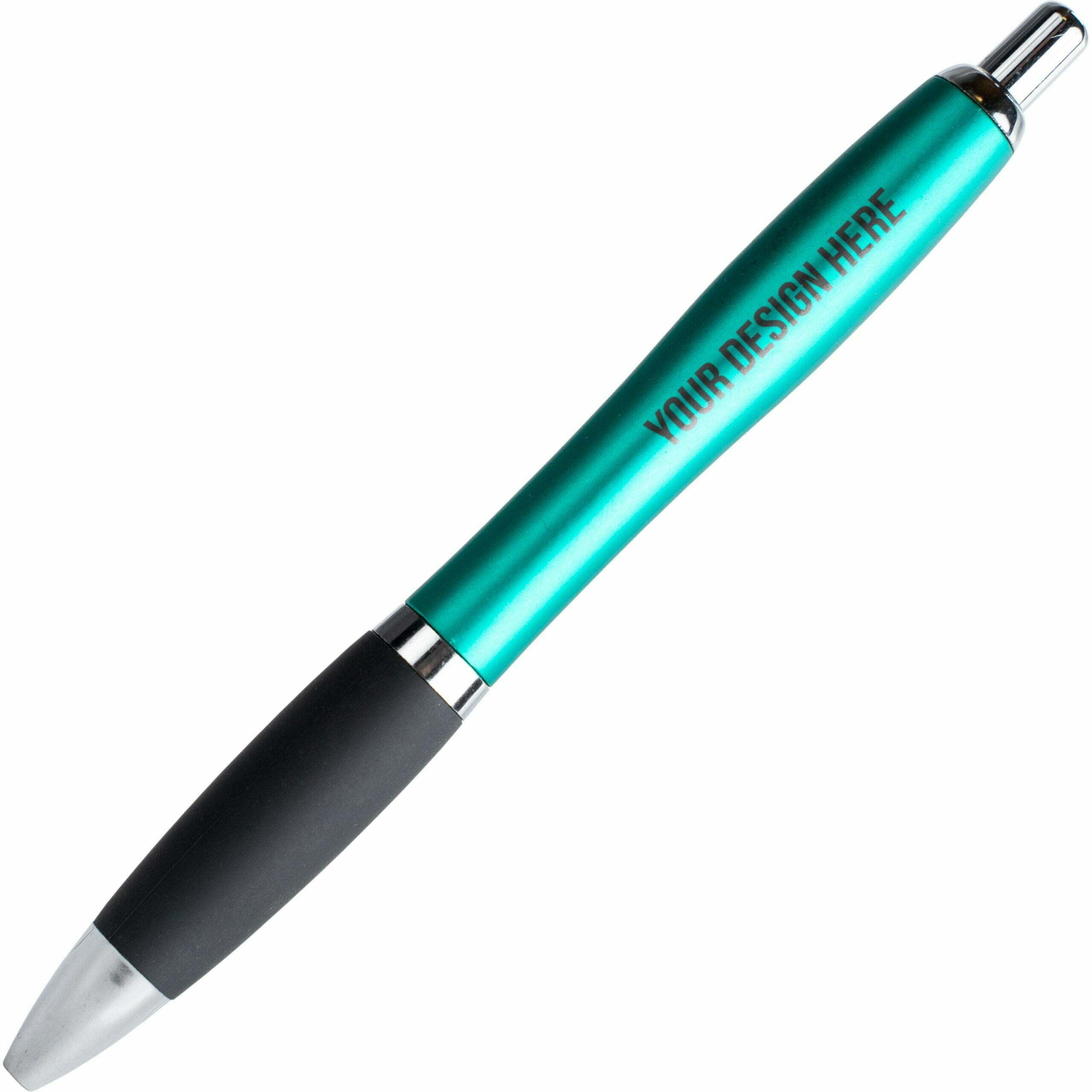 Logo 印刷 Satin 禮品筆 - 59 廣告筆 Satin Pen 非常適合任何企業、學校或有抱負的作家。使用 24 種顏色組合,您可以輕鬆匹配您的徽標。沒有標誌?選擇一個吸引你眼球的組合,比如全粉色、銀色和綠色,或者金屬藍綠色和黑色。 客製 - 59 廣告筆 金屬藍綠色/黑色緞面筆