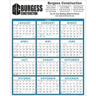 見項目跨年非層壓日曆