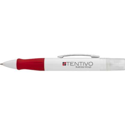 白色/紅色 Spritzer 可填充消毒劑圓珠筆