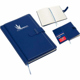 帶卡片袋的藍色旅行日誌