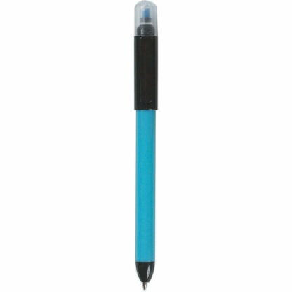 藍色雙寫筆和熒光筆