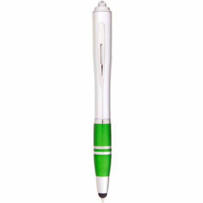 銀色/綠色金星筆帶 LED 燈和手寫筆