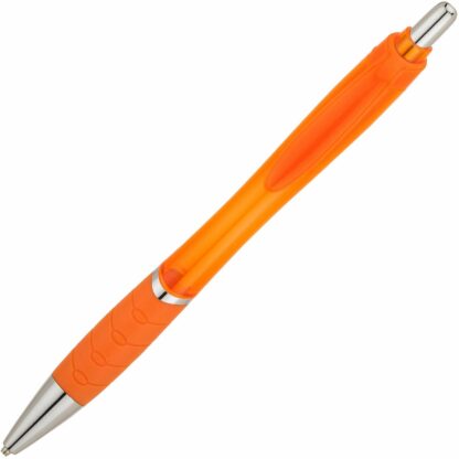 橙色波浪透明圓珠筆